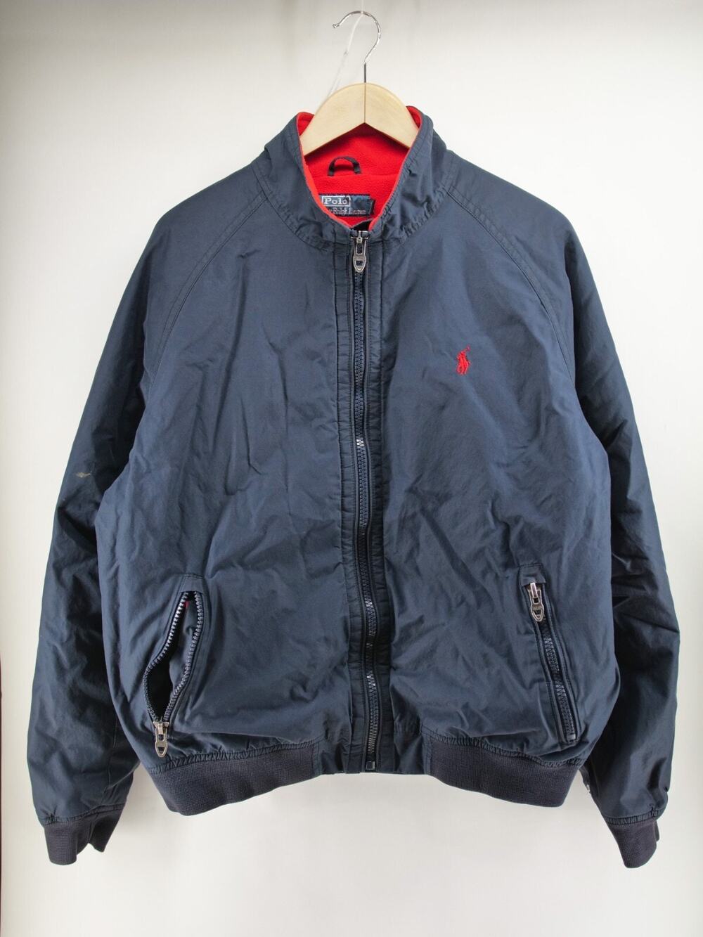 Vintage Polo Sport Ralph Lauren Jacket Men XL‎ Nylon Fleece Lined Blue